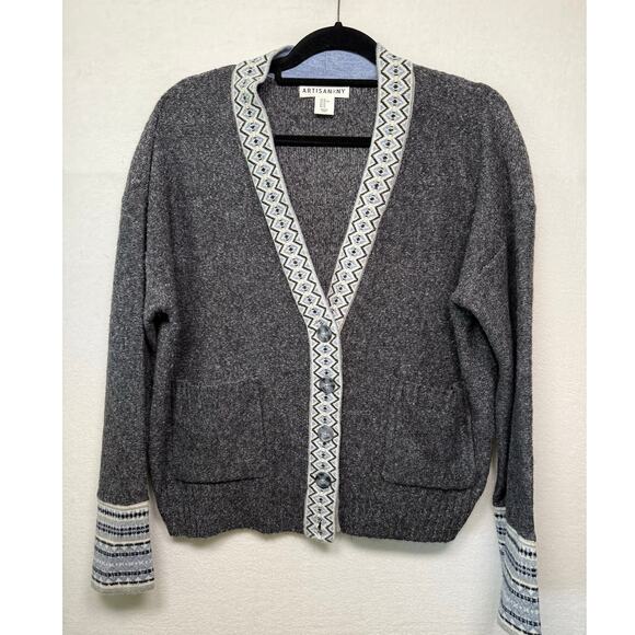 Artisan NY Wool Blend Cardigan Sweater Sze XL - Picture 1 of 5